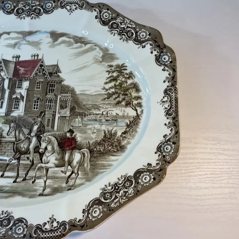 Mid 20th Century Johnson Brothers Heritage Hall Ironstone Platter-Victorian